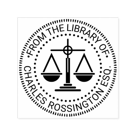 Lawyer Scales of Justice Seal #2 Library Book Name Permastempel (Design)