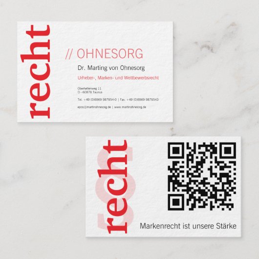 Lawyer With § Business Card Visitenkarte (Vorne/Hinten)