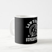 Lawyering ist meine Supermacht Kaffeetasse (Vorderseite Links)