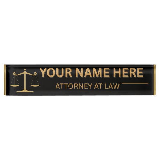 Lawyers Gift Desk Name Plate Namensplakette (Vorderseite)