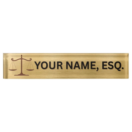 Lawyers Gift Desk Name Plate Namensplakette (Vorderseite)