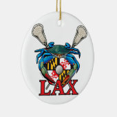 Lax blaue Krabben-Wappen Marylands Keramik Ornament (Rechts)