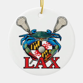 Lax blaue Krabben-Wappen Marylands Keramik Ornament