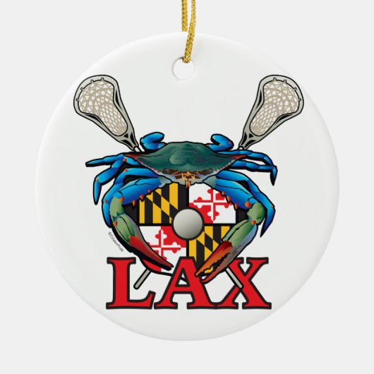 Lax blaue Krabben-Wappen Marylands Keramik Ornament (Vorne)