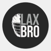 Lax Bro Funny Lacrosse Player Junge Kinder Runder Aufkleber (Vorderseite)