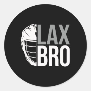 Lax Bro Funny Lacrosse Player Junge Kinder Runder Aufkleber