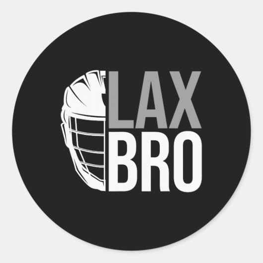 Lax Bro Funny Lacrosse Player Junge Kinder Runder Aufkleber (Vorderseite)