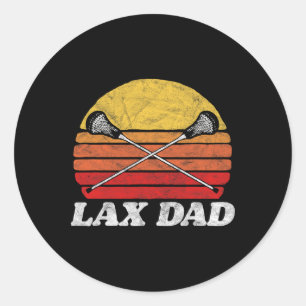 Lax Dad Vintage X gekreuzte Lacrosse-Schläger 80er Runder Aufkleber