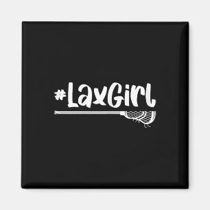 Lax Girl Lacrosse Player Stick Team Ball Sport Gam Magnet