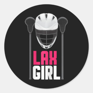 Lax Girl Player Lax Stick Lacrosse Team Runder Aufkleber