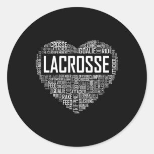 Lax Lacrosse Heart Liebe Player Lover Geschenk Runder Aufkleber