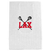 LAX Lacrosse Sticks Sportteam Farben rot Mittlere Geschenktüte (Rückseite)