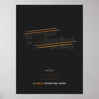 LAX - Los Angeles Airport Runway Diagramm Poster