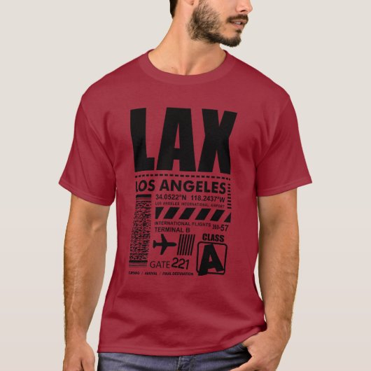 LAX Los Angeles Internationaler Flughafen T-Shirt (Vorderseite)