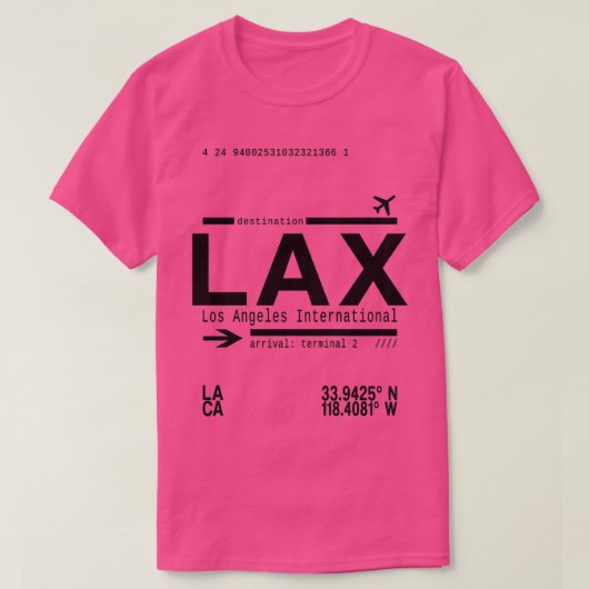 LAX Los Angeles Internationaler Flughafen T-Shirt (Design vorne)