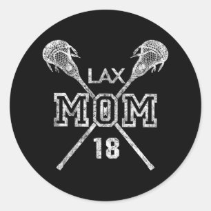 Lax Mama #18 Lacrosse Mama Player Nummer 18 Mutter Runder Aufkleber