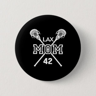 Lax Mama #42 Lacrosse Mama Player Nummer 42 Mutter Button