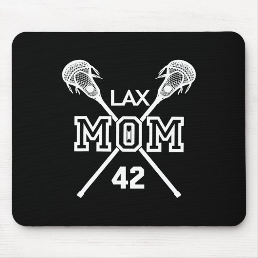 Lax Mama #42 Lacrosse Mama Player Nummer 42 Mutter Mousepad (Vorne)
