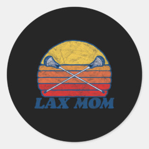 Lax Mom Vintage X Gekreuzte Lacrosse-Schläger 80er Runder Aufkleber