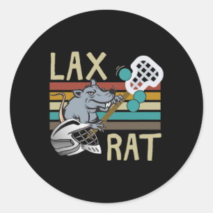 Lax Rat Lacrosse Retro Vintag Runder Aufkleber