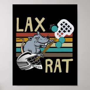 Lax Ratte Lacrosse Retro Vintage Poster