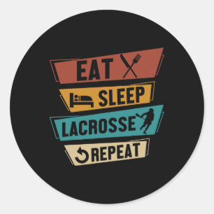 Lax Sport Funny Lacrosse Spieler Essen Lacrosse La Runder Aufkleber