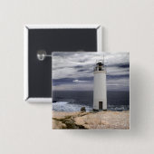 Laxe-Leuchtturm | Galizien, Spanien Button (Vorne & Hinten)
