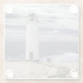 Laxe-Leuchtturm | Galizien, Spanien Glasuntersetzer (Rückseite)