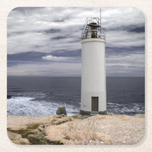 Laxe-Leuchtturm Galizien, Spanien Rechteckiger Pappuntersetzer
