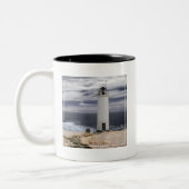 Laxe-Leuchtturm | Galizien, Spanien Zweifarbige Tasse (Links)