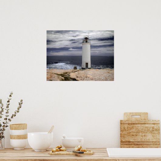 Laxe Lighthouse | Galicien, Spanien Poster (Küche)