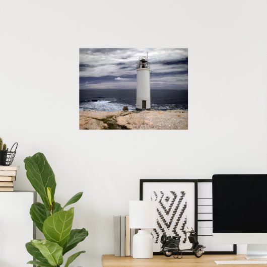 Laxe Lighthouse | Galicien, Spanien Poster (Heimbüro)