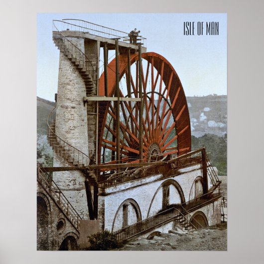 Laxey Wheel auf der Insel Man Poster (Vorne)