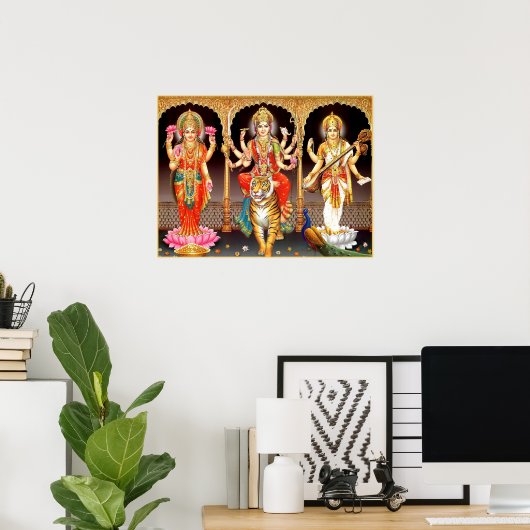 Laxmi Durga Saraswati Poster (Heimbüro)