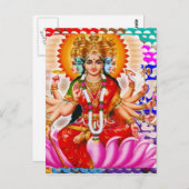 LAXMI - Göttin des Wohlstands Postkarte (Vorne/Hinten)