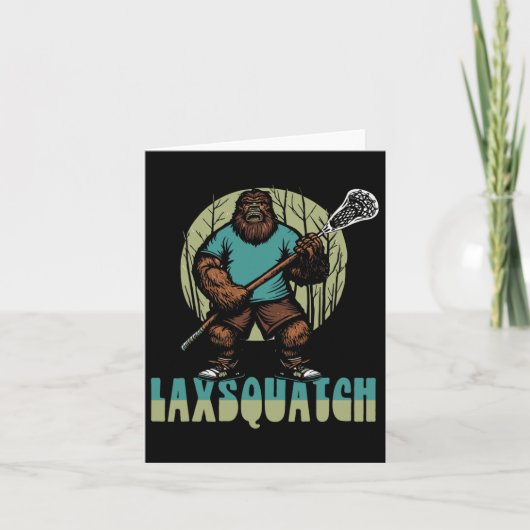 Laxsquatch! Bigfoot Lacrosse Player Funny Sasquatc Karte (Vorderseite)
