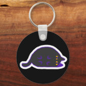 Lay Down Chonky Black Cat Keychain Schlüsselanhänger (Vorderseite)