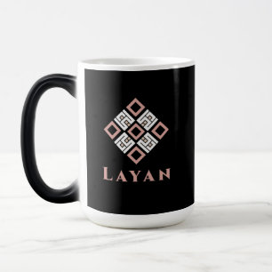 LAYAN Name Tasse   Modernes Kufisches Geometrische