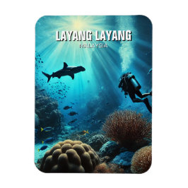 Layang Layang Malaysia Scuba Diver Hammerhead Magnet