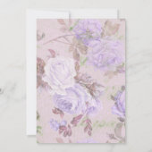 LAYER LILA LILAC ROSE FLORAL ELEGANT WEDD EINLADUNG (Rückseite)