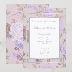 LAYER LILA LILAC ROSE FLORAL ELEGANT WEDD EINLADUNG