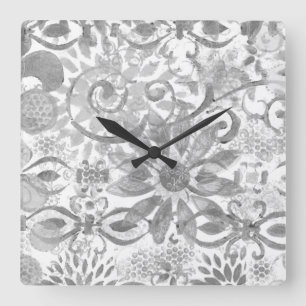 Layer Upon Layer Abstract Quadratische Wanduhr