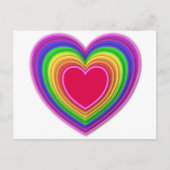 Layered 3-d Herzen Regenbogenfarben Postkarte (Vorderseite)