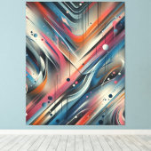 Layered Abstrakt Spray Paint Leinwanddruck (Insitu (Holzboden))