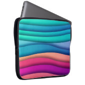 Layered Abstrakte, farbenfrohe Wavy Lines Laptopschutzhülle (Vorne Rechts)