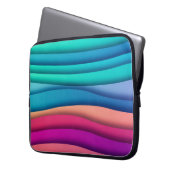 Layered Abstrakte, farbenfrohe Wavy Lines Laptopschutzhülle (Vorderseite Links)