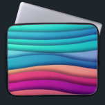 Layered Abstrakte, farbenfrohe Wavy Lines Laptopschutzhülle<br><div class="desc">Moderne und farbenfrohe abstrakte,  wellenförmige Mustermanschette.</div>
