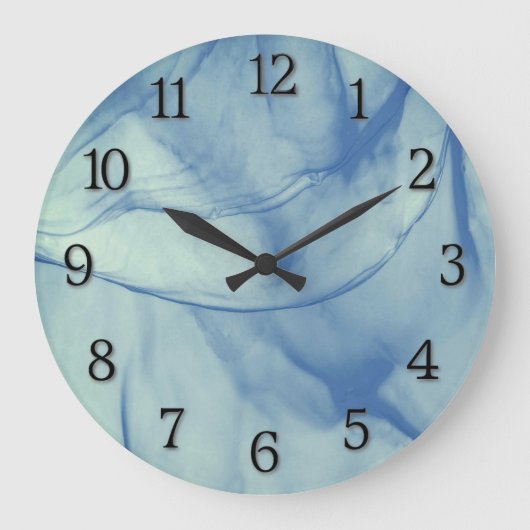 Layered Aqua Große Wanduhr (Vorderseite)