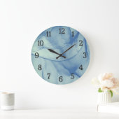Layered Aqua Große Wanduhr (Zuhause)