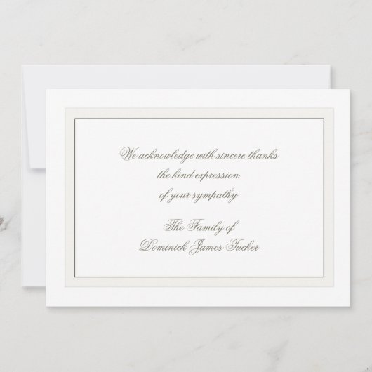 Layered Bereavement White Thank You Notecard Dankeskarte (Vorderseite)